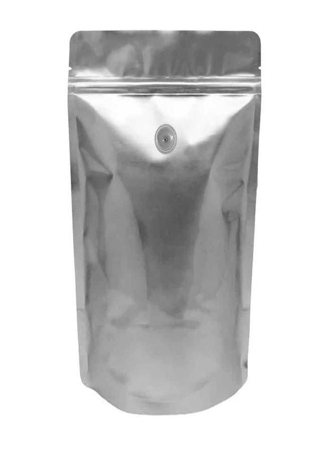 AwePackage Silver Stand Up Zipper Pouch Coffee Bag with Valve and Clear Front for Display (25, 16 oz) - Image 3